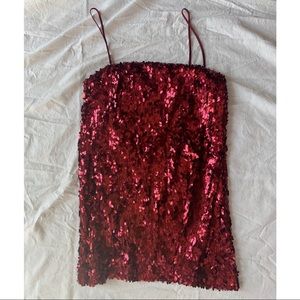 Showpo Red Sequin Shift Dress